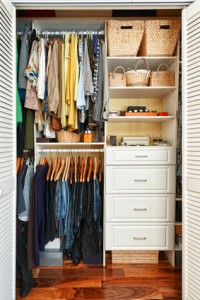 how to keep your closet, kitchen, bathroom organized